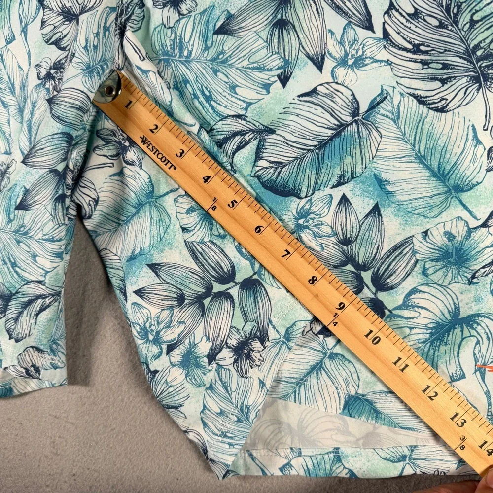 Tommy Bahama Mens‎ 3XLB Tropical Leaf Print Swim Trunks Blue Teal 9 Inch Inseam